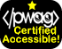 PWAG Certified Accessible Logo with one yellow star on top of PWAG html logo
